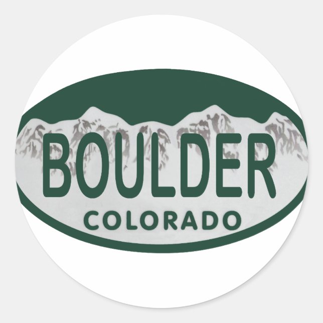 Sticker Rond Oval de licence Boulder (Devant)