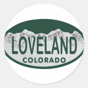 Sticker Rond Oval de licence Loveland