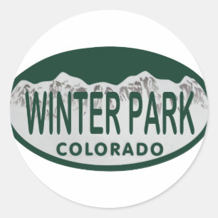 Sticker Rond Ovale de permis de parc d'hiver