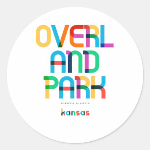 Sticker Rond Overland Park Kansas milieu du siècle, Pop Art,