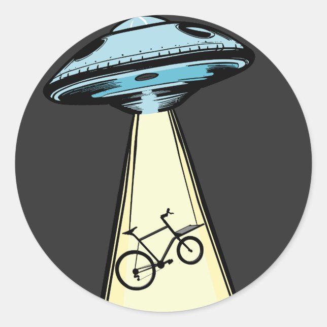 Sticker Rond OVNI Cargobike, bicyclette de chargement, roue de  (Devant)