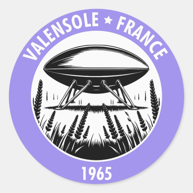 Sticker Rond OVNI Valensole 1965 (Devant)