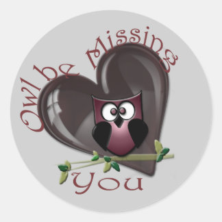 Sticker Rond Owl be Missing You