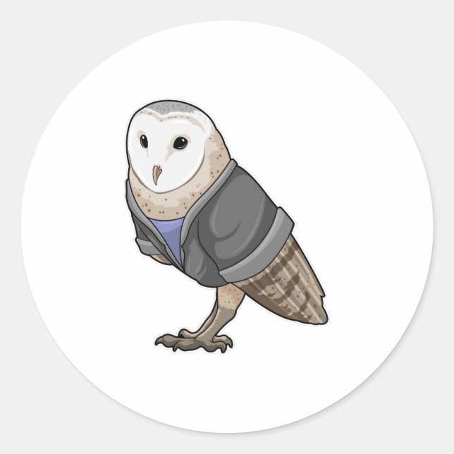 Sticker Rond Owl comme secrétaire (Devant)