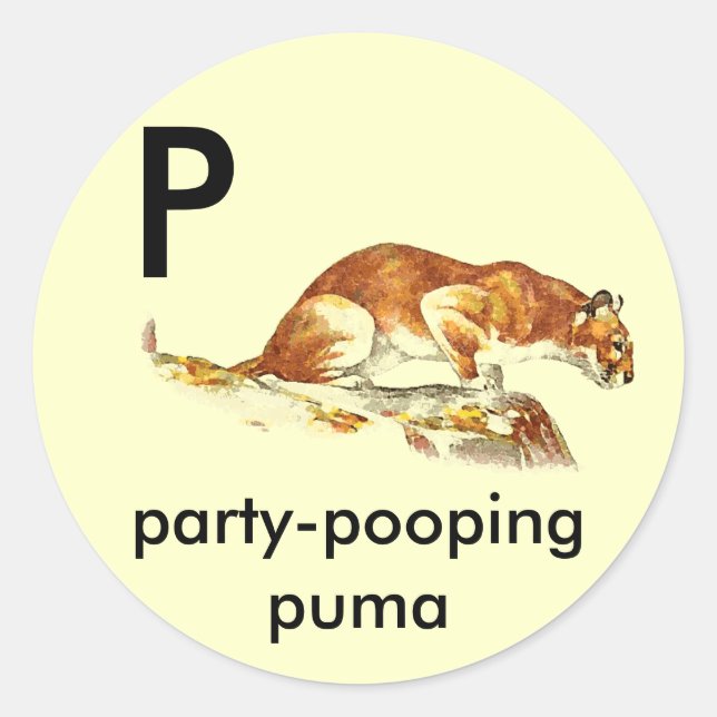 Sticker Rond P - pomme de la fête (Devant)