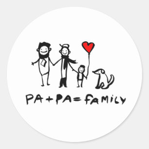 Sticker Rond Pa + Pa = Famille