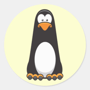 Sticker Rond Pablo le pingouin pensif