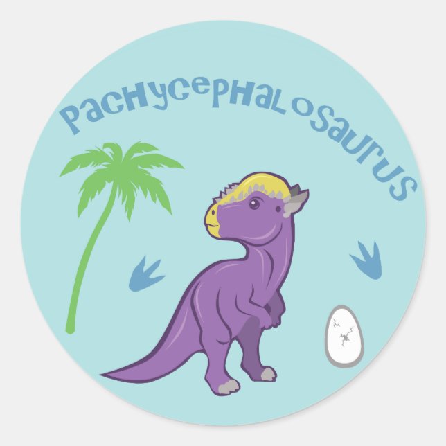 Sticker Rond Pachycéphalosaure mûre (Devant)