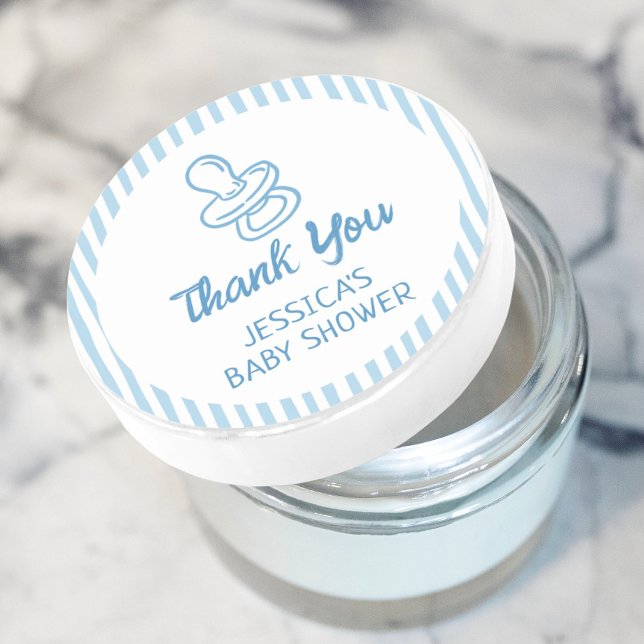 Sticker Rond Pacifier Breakfast Boy Baby Shower (Créateur téléchargé)