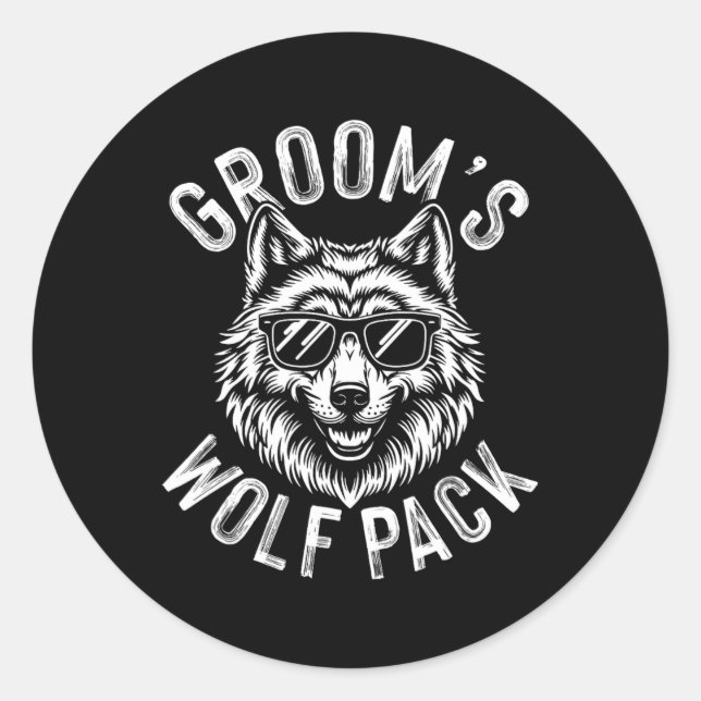 Sticker Rond Pack de Loups du Marié Garçons d'Honneur Enterreme (Devant)
