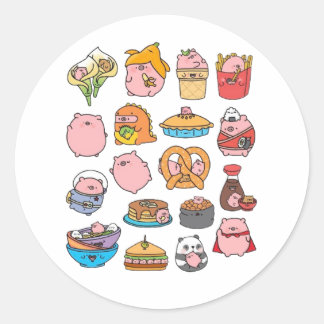 Sticker Rond Pack de porc