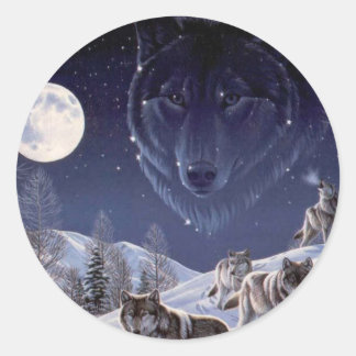 Sticker Rond Pack Wolf