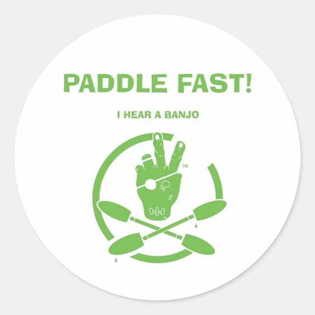 STICKER ROND PADDDLE RAPIDEMENT ! J'ENTENDS UN BANJO (Devant)