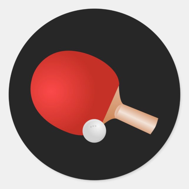 Sticker Rond Paddle et balle de tennis de table (Devant)