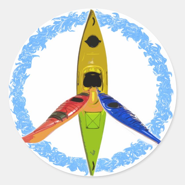 STICKER ROND PADDLE POUR LA PAIX (Devant)