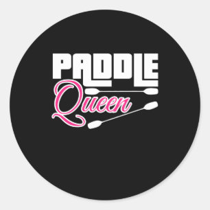 Sticker Rond Paddle Queen Girl Kayak