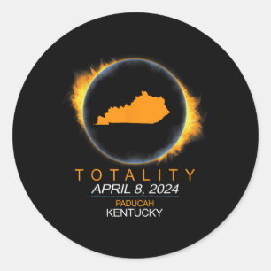 Sticker Rond Paducah Total Solar Eclipse 2024 Avril 04.08.24
