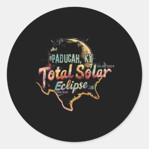 Sticker Rond Paducah Total Solar Eclipse 2024 Avril 04.08.24 Fu