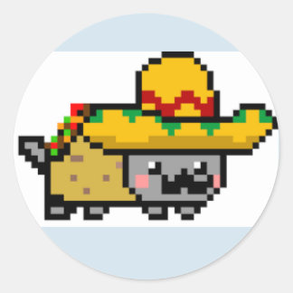 Sticker Rond Page d'autocollant de chat de Nyan de Mexicain de