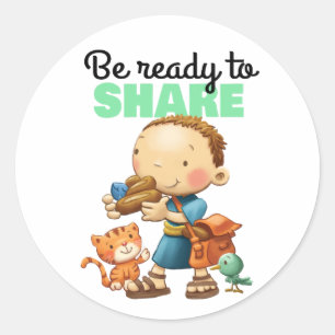 Sticker Rond Page d'autocollant de vers de bible d'enfants