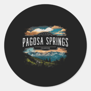 Sticker Rond Pagosa Springs Montagnes Colorado Randonnée Plein