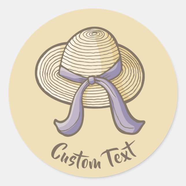 Sticker Rond Paille Casquette beige (Devant)