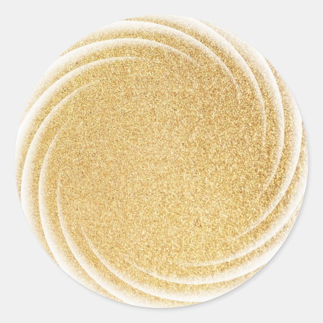 Sticker Rond Pailleté Doré Faux Élégant Modèle Vierge Glamour (Devant)