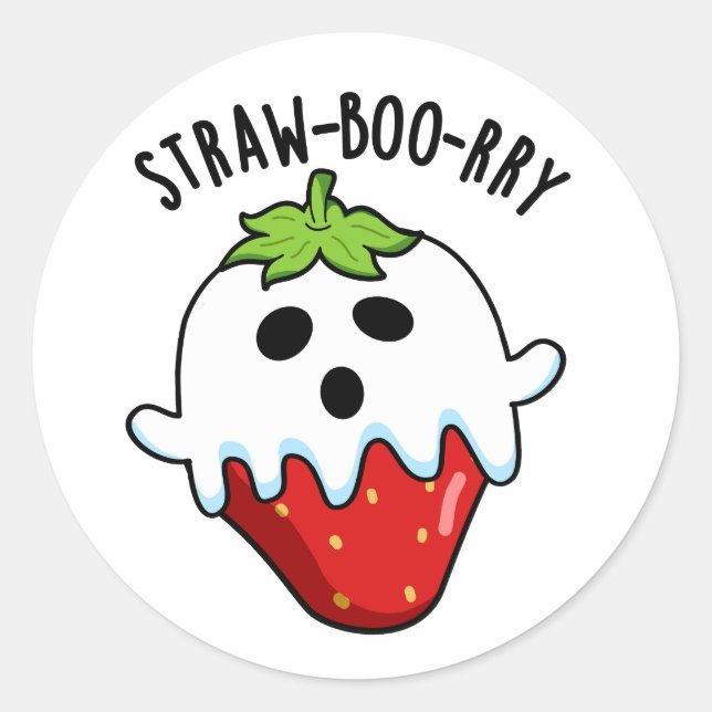 Sticker Rond Paillette de fraises à fond (Devant)