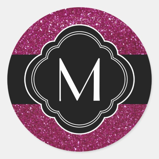 Sticker Rond Paillette rose (Devant)