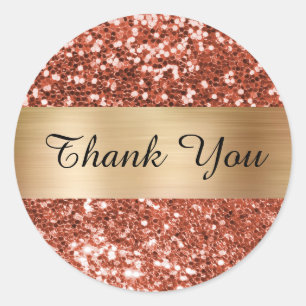 Sticker Rond Paillettes de cuivre scintillant or brillant bande