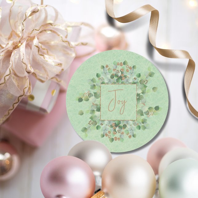 Sticker Rond Paillettes de Eucalyptus Vert Clair (Créateur téléchargé)