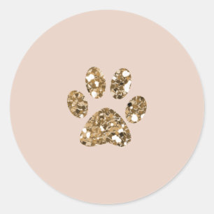 Sticker Rond Paillettes dorées Fard à joues beige rose Patte de