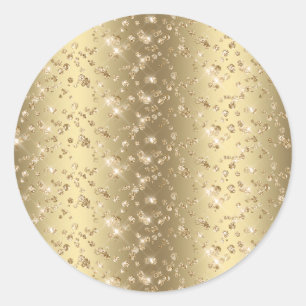 Sticker Rond Paillettes dorées scintillantes vierge doré