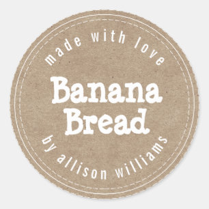 Sticker Rond Pain aux Bananes Maison Moderne Papier Kraft