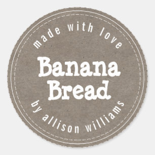 Sticker Rond Pain aux Bananes Maison Moderne Papier Kraft