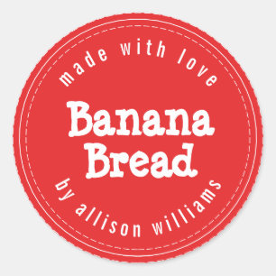 Sticker Rond Pain aux Bananes Maison Moderne Rouge Clair