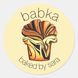 Sticker Rond Pain De Babka Fait Maison, Cuisiné Par La Cuisine 