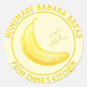 Sticker Rond Pain de banane fait maison - Fabriqué avec amour