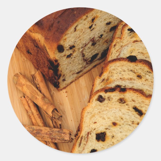 Sticker Rond Pain De Raisin Et cannelle (Devant)
