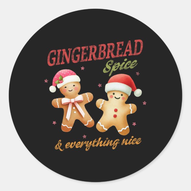 Sticker Rond Pain d'épices &amp; Tout Beau Noël (Devant)