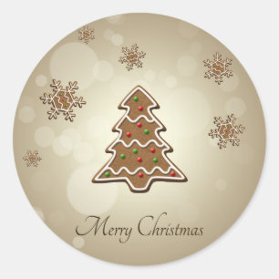 Sticker Rond Pain d'épices Arbre de Noël