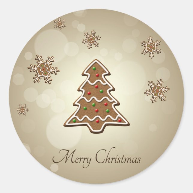 Sticker Rond Pain d'épices Arbre de Noël (Devant)