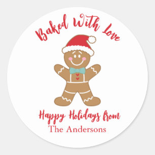Sticker Rond Pain d'épices cuit avec amour Noël
