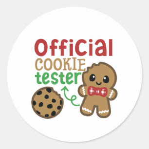 Sticker Rond Pain d'épices de l'testeur de cookies officiel