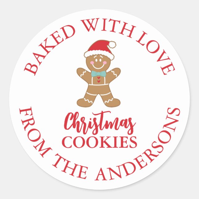 Sticker Rond Pain d'épices de Noël de Fêtes de Fêtes (Devant)