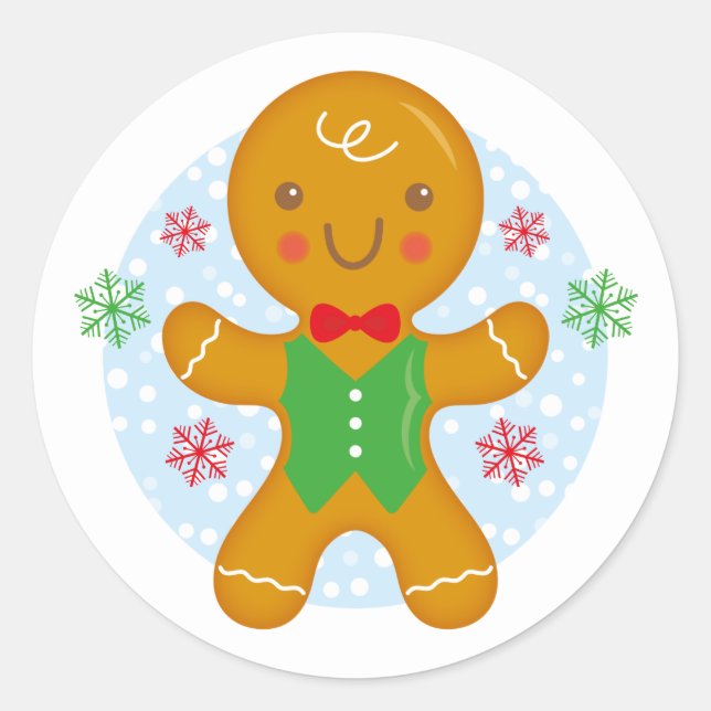 Sticker Rond Pain d'épices Homme Noël Stick rond (Devant)