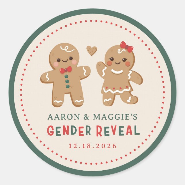 Sticker Rond Pain d'épices Noël Genre Révéler Favoriser (Devant)