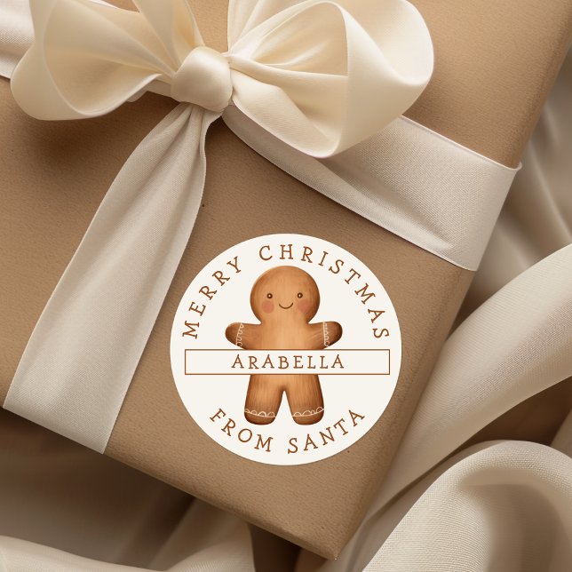 Sticker Rond Pain d'épices sucré personnalisé Noël de l'homme (Créateur téléchargé)