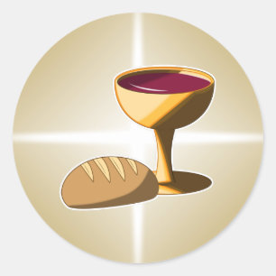 Sticker Rond Pain et vin La Dernière communion de Pâques
