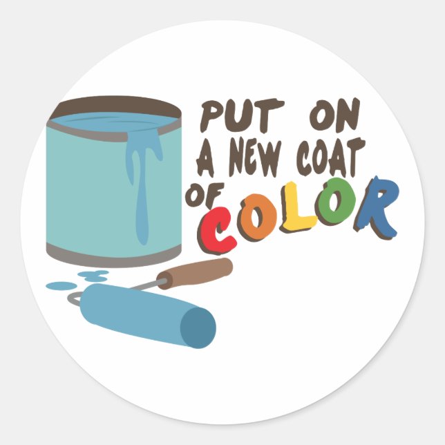 Sticker Rond Paint Can Et Roller (Devant)